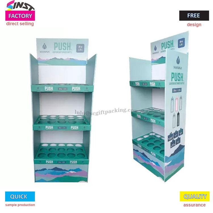 Како се картон може приказати боце за флаширање воде у новом малопродајном екрану?